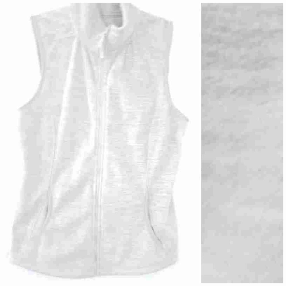 St. Johns Bay Vest Fleece Sleeveless Women SZ Small Oatmeal Beige Brown Coat